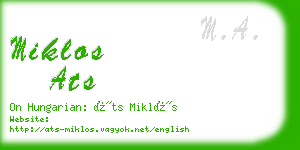 miklos ats business card